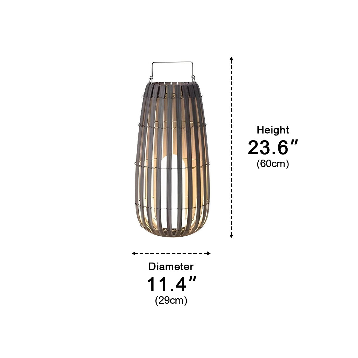 Rattan Hanging Lantern Shaped LED Waterproof Outdoor Lights