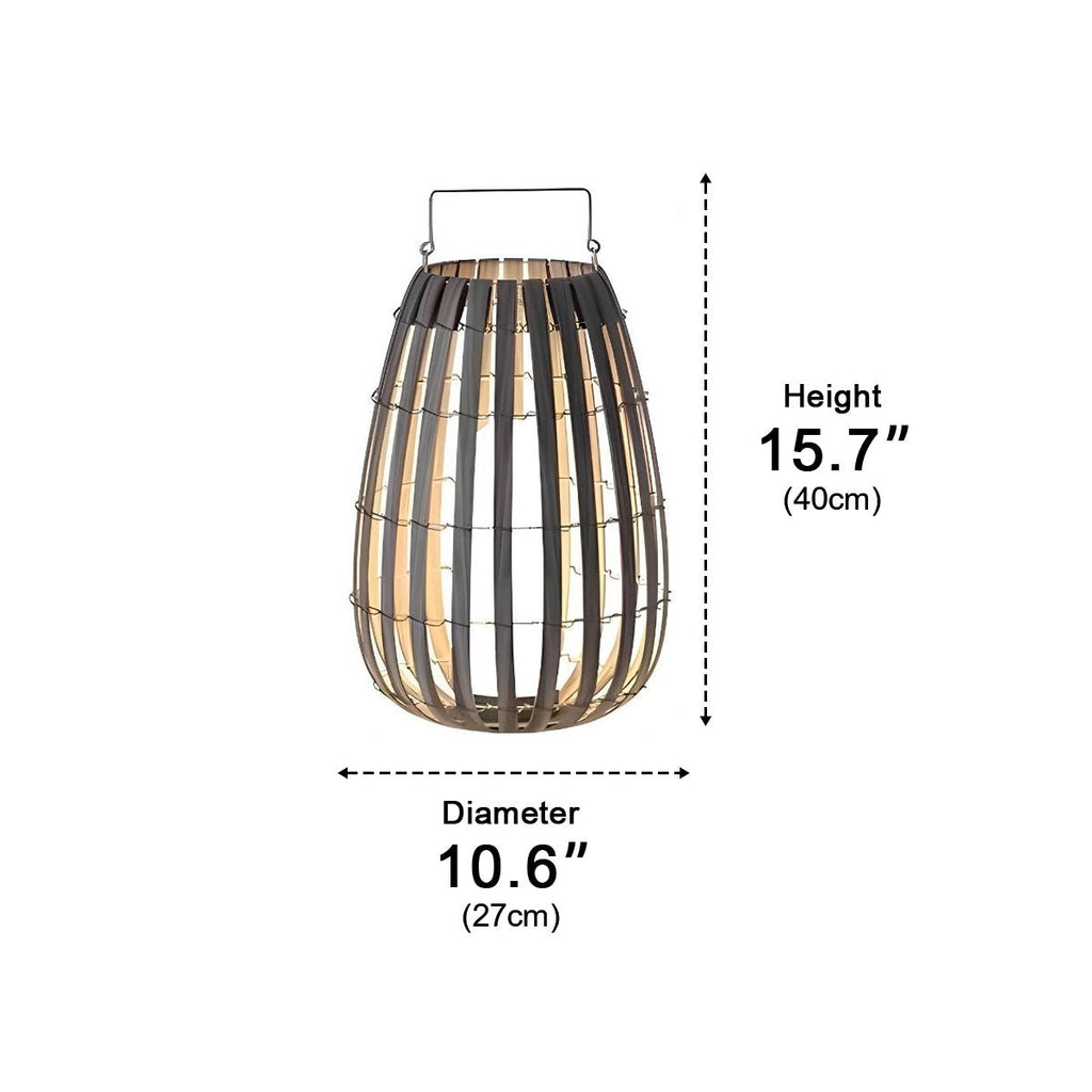 Rattan Hanging Lantern Shaped LED Waterproof Outdoor Lights