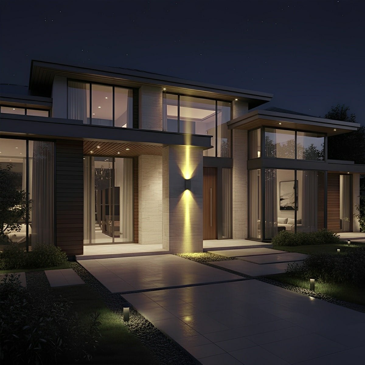 Waterproof Modern Black Up&Down LED Outdoor Wall Washer Spot Lights